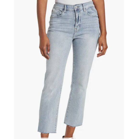 Kensie the amber stovepipe high rise raw hem jeans 4/27 - Picture 1 of 11